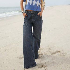 NEW Free People New Without Tag Lakefield Slouchy Jeans Size 25